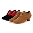 thumbnail image 5 of XIHAHA, zapatos de baile de terciopelo de salón a la moda para mujer, zapatos de baile de rendimiento con cordones, zapatos de baile de Tango, zapatos de práctica latina, 5 of 5