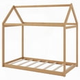 thumbnail image 5 of Twin Size Wooden House Bed in Wood Color, Easy to Assemble and Durable, 5 of 15