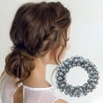 thumbnail image 2 of NOMADIC NOOK Fashion Faux Pearls Hair Elastic Band 3 Pcs Gray, 2 of 5