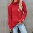 thumbnail image 2 of IROINNID Reduced Womens Sweater Turtleneck Pullover Sweater Solid Color Casual Mid-Length Long Sleeve Knit Sweater, 2 of 6