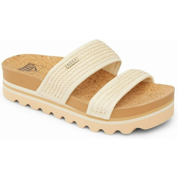 Reef Cushion Vista Hi Womens Platform Fashion Sandal, Arch Support, Ultra Soft Cushion Footbed, Vintage Raffia, 8
