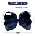 thumbnail image 2 of 2PCS 6" Big Hand-made Grosgrain Ribbon Solid Color Hair Bows Alligator Clips Hair Accessories for Little Teen Toddler Girls Kids, 2 of 6