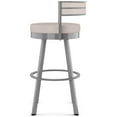 thumbnail image 5 of Amisco Browser 26 In. Swivel Counter Stool - Cream Faux Leather / Metallic Grey Metal, 5 of 10