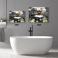 thumbnail image 6 of HFDF Cow Bathroom Picture Sunflower Highland Cow Wall Art Farmhouse Cow Canvas Funny Bathroom Post Black And White Cow Bathroom Wall Decor Cute Cow Picture Home Decor For Bathroom 10x8inch Unframed, 6 of 6