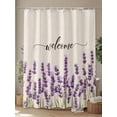 thumbnail image 4 of Shower Curtains Watercolor Lavender Floral Bath Curtain Vintage Plant Waterproof Bathroom Shower Curtain Set with Hooks Decoration 72 x 72 Inches, 4 of 7