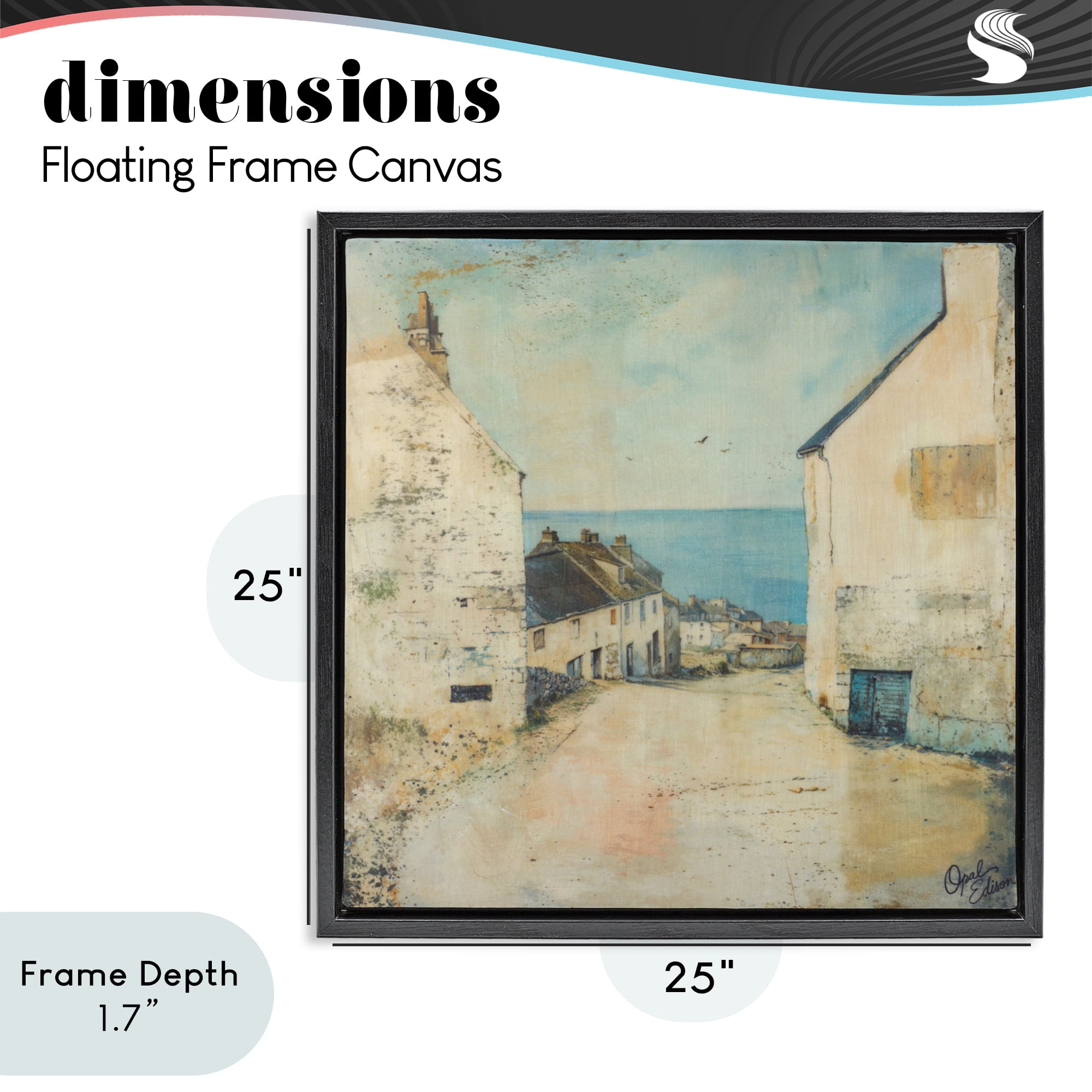 Stupell Industries Coastal Town Walk Black Framed Floater Canvas Wall Art, design by Opal Edison