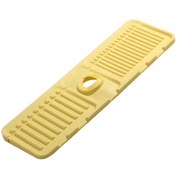 Sink Mat with Drainage Slope, Silicone Counter Water Diverter Pad, Kitchen Splash Guard with Raised Edge, Dish Drying Mat with Sloped Design, Sink Organizer