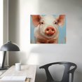 thumbnail image 3 of Modern Pig Portrait Farm Animal Canvas Wall Art,, 3 of 4