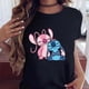 thumbnail image 3 of Camiseta de dibujos animados de Disney para mujer, Tops negros de manga corta, nueva moda, 3 of 5