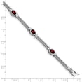thumbnail image 4 of Sterling Silver Bracelet Gemstones January Women's Garnet 6 mm 8.5 in Rhodium Plated, 4 of 5