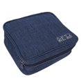 thumbnail image 2 of Bolsa de almacenamiento de herramientas cosméticas, esmalte de uñas, lápiz labial de viaje, resistente al agua, organizador de artículos de tocador, azul marino, 2 of 8