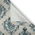 thumbnail image 6 of Ambesonne Damask Valance & Curtain, Nostalgic Baroque Blooms, 55"x30", Tan Petrol Blue, 6 of 7