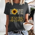 thumbnail image 2 of AOOCHASLIY Womens Tops Plus Size, Women Short Sleeve Crewneck Love Sunflower Print T-Shirts Print Casual Tees T-Shirt Blouse Tops, 2 of 6