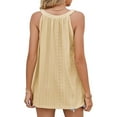 thumbnail image 2 of TEMOFON Women Tank Tops Fashion Crewneck Sleeveless Shirts Summer Going Out Top Loose Fit Tshirt for Women Solid Color YELLOW Size L, 2 of 3