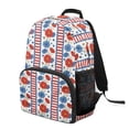 thumbnail image 2 of POLERO Patriotic Floral & Stars Stripes Pattern 17 Inch Backpack for Girls, Polyester Durable Large Capacity School Backpack for Travel, 2 of 10