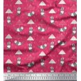 thumbnail image 1 of Soimoi Crepe Silk Fabric Raindrops,Umbrella & Panda Kids Printed Craft Fabric by The Yard 42 Inch Wide, 1 of 1