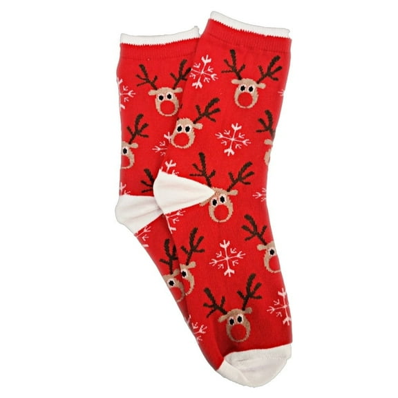 Christmas Holiday Socks (Adult Medium - Women's Shoe Sizes 5-10) Style: Reindeer Pattern