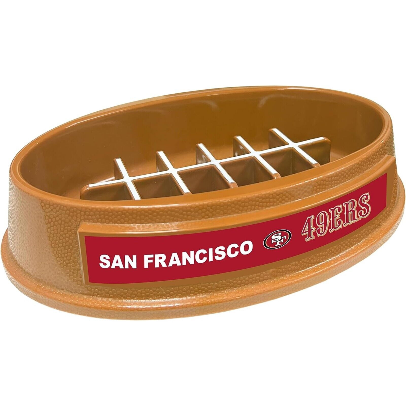 Pets First NFL San Francisco 49ers Super-Bowl Slow Feeder Bowl for Dogs and Cats, Football Design for Healthy Digestion, Non-Slip, for Large & Small Pet