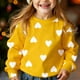 thumbnail image 2 of Manga larga vestido de línea para las mujeres imprimir casual suelto sudadera con capucha, forrado de lana cálido manga larga cuello redondo suéter para invierno otoño uso diario, 2 of 6