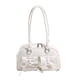 thumbnail image 4 of Bolso de hombro de piel sintética para mujer, con lazo y cierre de cremallera, informal, de color liso Blanco, 4 of 9