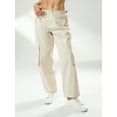 thumbnail image 6 of Seyurigaoka Women Drawstring Baggy Cargo Pants Low Waisted Loose Oversized Wide Leg Sweatpants Jogger Pants Trousers with Pocket, 6 of 9
