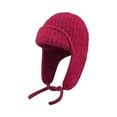 thumbnail image 2 of GrmtClth Trapper Hats for Women Causal Earflap Hat Ski Caps Cozy Soft Knitted Beanie Hat for Cold Weather Wine, 2 of 3