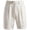 #049-White, variant on Men's Linen Blend Casual Shorts Elastic Waist Drawstring Business Summer Beach Chino Pants Gift
