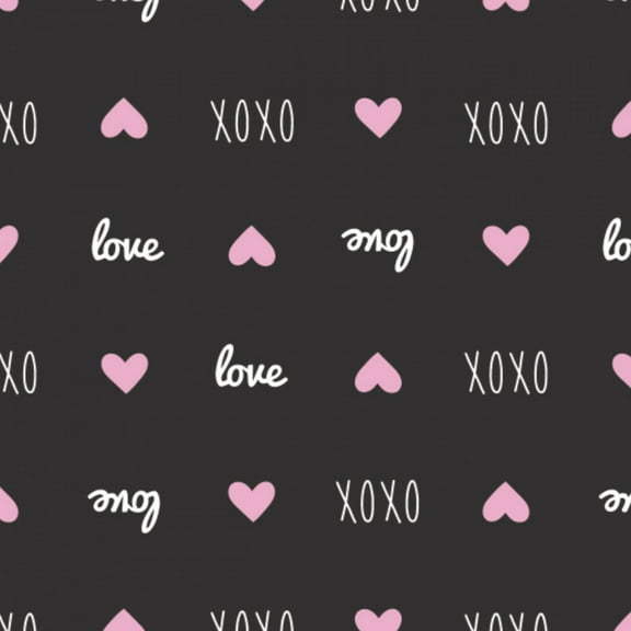 Camelot Fabrics Sweet Messages Black 100% Cotton Sold by The Yard