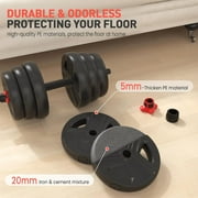 Adjustable Dumbbells, 30lbs Free Weights Dumbbells Convertible 2 in 1 Set Used as Barbell, Kettlebells, A Pair of Lightweight for Home Gym