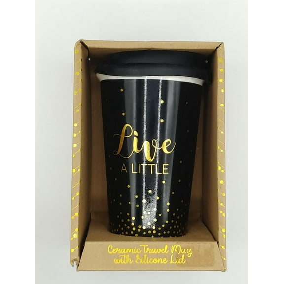 TMD Holdings Ceramic Travel Mug w/ Silicone Lid, Live