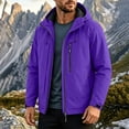 thumbnail image 3 of Sahpxhe Men's Hooded Softshell Jacket Waterproof Windbreaker Zip Up Warm Puffer Jackets Winter Travel Hiking Outerwear Purple S, 3 of 10