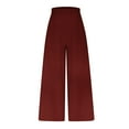 thumbnail image 5 of LLYwey Flowy Pants For Women Boho Women Fashion Casual Elastic Waist Loose Full Length Pants Jogging Pants Female Long Pant Style H2236 Wine S, 5 of 5