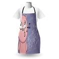 thumbnail image 3 of Pig Apron, Singing Farm Animal on a Grunge Background with Star Motifs, Unisex Kitchen Bib with Adjustable Neck for Cooking Gardening, Adult Size, Ceil Blue Pink, by Ambesonne, 3 of 4