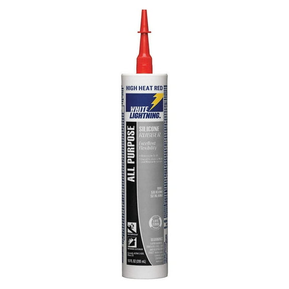 High Temp. Silicone Sealant, 10 oz, Red, Temp Range -50 to 450 Degrees F