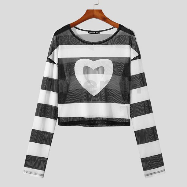 Camiseta De Manga Larga Con Estampado De Moda Para Hombres INCERUN Voz De Amor Real Cavando En El Pecho Gao Jiahui unisex