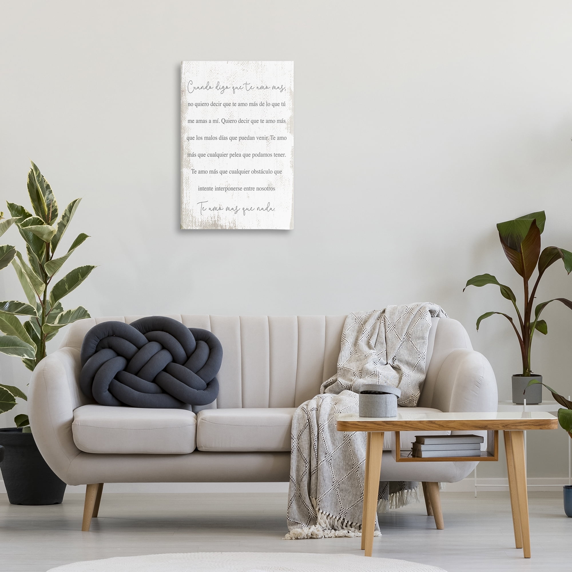 Stupell Industries Te Amo Más Que Nada Inspirational Quotes & Sayings Painting Wrapped Canvas Art Print Wall Art, 20 x 30