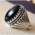 thumbnail image 2 of Black Onyx Mens Ring, Natural Black Onyx, December Birthstone, Silver Jewelry, 925 Silver Ring, Birthday Gift, Heavy Mens Ring, Arabic Design, Ottoman Style Ring, Christmas, Turkey Mens Signet Ring, 2 of 6