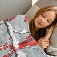 thumbnail image 4 of Manta de invierno con diseño de cardenal, 40 x 50 pulgadas, franela suave y ligera, con estampado de pájaros blancos sobre ramas nevadas, regalos para niños y adultos, para sofá, oficina, viajes,, 4 of 6