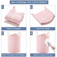 thumbnail image 6 of 15Dx20H inches Large Pink Hamper Laundry Basket for Baby Kids Woven Rope Nursery Hamper for Girls Room Bedroom Kawaii Laundry Bin 60L Capacity, 6 of 9