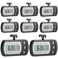 thumbnail image 1 of 8 Pack Refrigerator Thermometer, Digital Freezer Thermometer Small Black Fridge Thermometer, Waterproof Thermometer with Hook for Kitchen Home, LCD Display, ℃/℉ Switch, Max/Min Record, 1 of 7