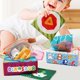 thumbnail image 4 of Juguete de caja de pañuelos sensoriales con mordedor | Bufandas de papel arrugado suave y de alto contraste | Regalo educativo de desarrollo temprano de peluche | 3 papeles estampados + 10 bufandas, 4 of 9