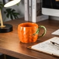 thumbnail image 7 of Cute Pumpkin Mug Handmade Ceramic Coffee Cup for Halloween Milk Oatmeal Beverage Versatile Kitchenware Gift Idea for Family Friends Parties Gatherings, 7 of 7