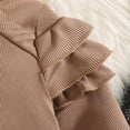 thumbnail image 2 of Toddler Kid Little Girls Ruffle Long Sleeve Turtleneck Tops Houndstooth Plaid Shorts with Belt 3Pcs Fall Winter Outfits Clothes, 2 of 9