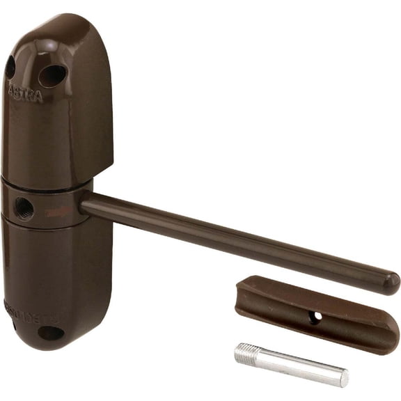 Safety Spring Door Closer, 4-1/4 in., Diecast Construction, Brown, Non-Handed