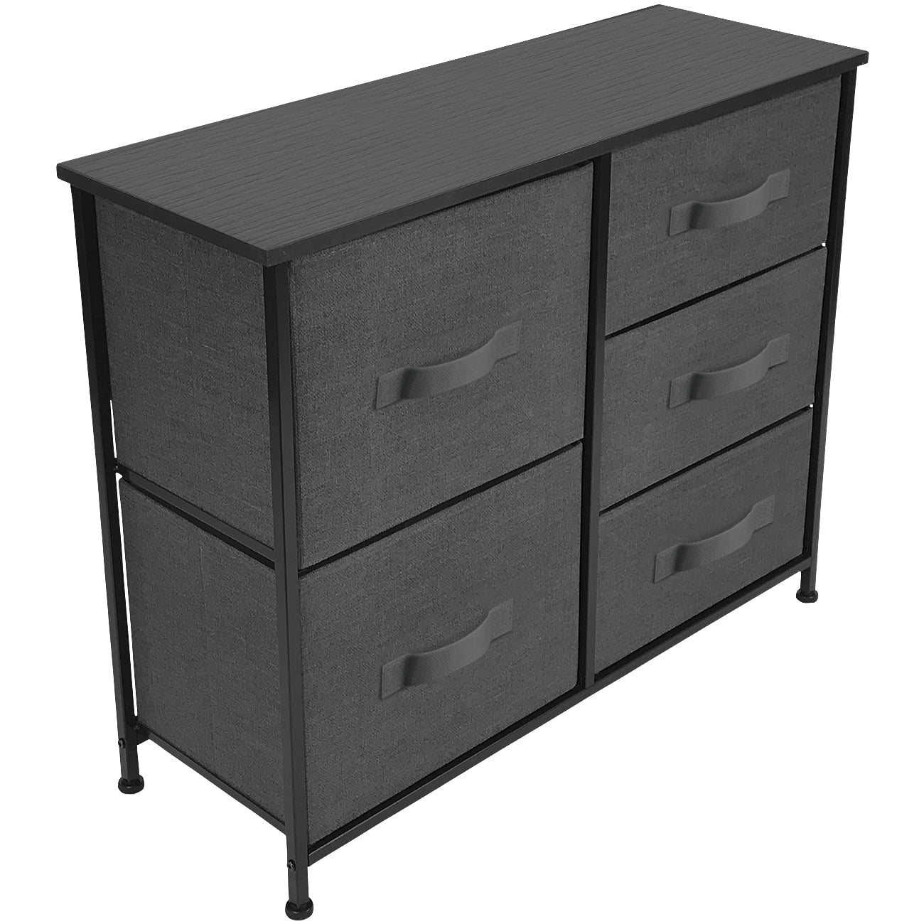 5 Drawers Chest Dresser Black