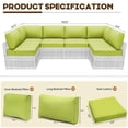 thumbnail image 3 of Yalissey Outdoor Replacement Cushions for Patio Furniture,Water-Resistant Sofa Cushions for Rattan Wicker Sectional Patio Conversation Sets,14-Piece Outdoor Couch Cushions Patio Sofa,Grass Green, 3 of 7