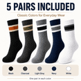 thumbnail image 2 of KuKeDi 5 Pack Warm Winter Crew Socks for Men and Women, Thick Cotton Blend Socks, 2 of 8