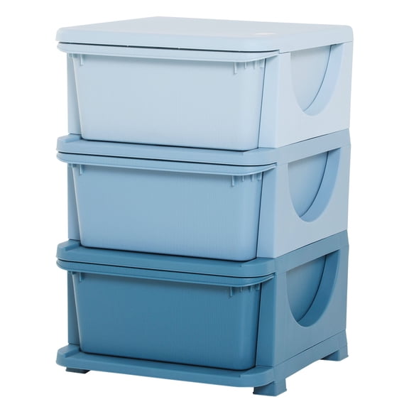 Kids Toy Storage Organizer 3 Tier with Drawers, Blue - Bedroom, Living Room, Kindergarten - Boys & Girls