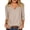 Coffee, variant on Ohufall Women's Tshirts Vertical Striped V Neck 3/4 Sleeve Casual Loose Fit Top Tops For Daily Wear