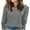 Gray, variant on Womens Ribbed Knit Blouses Tops V-Neck Long Sleeve T-Shirts Loose Fit Basic Tunic Tees Shermie